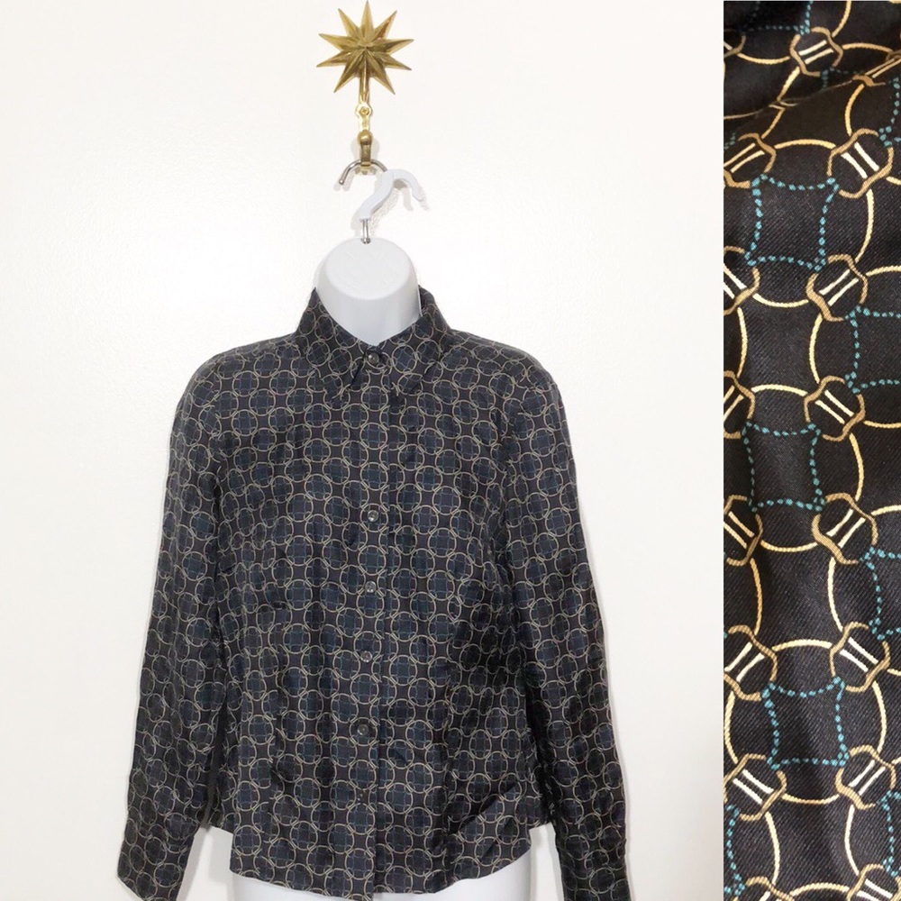 Ann Taylor silk scarf print blouse